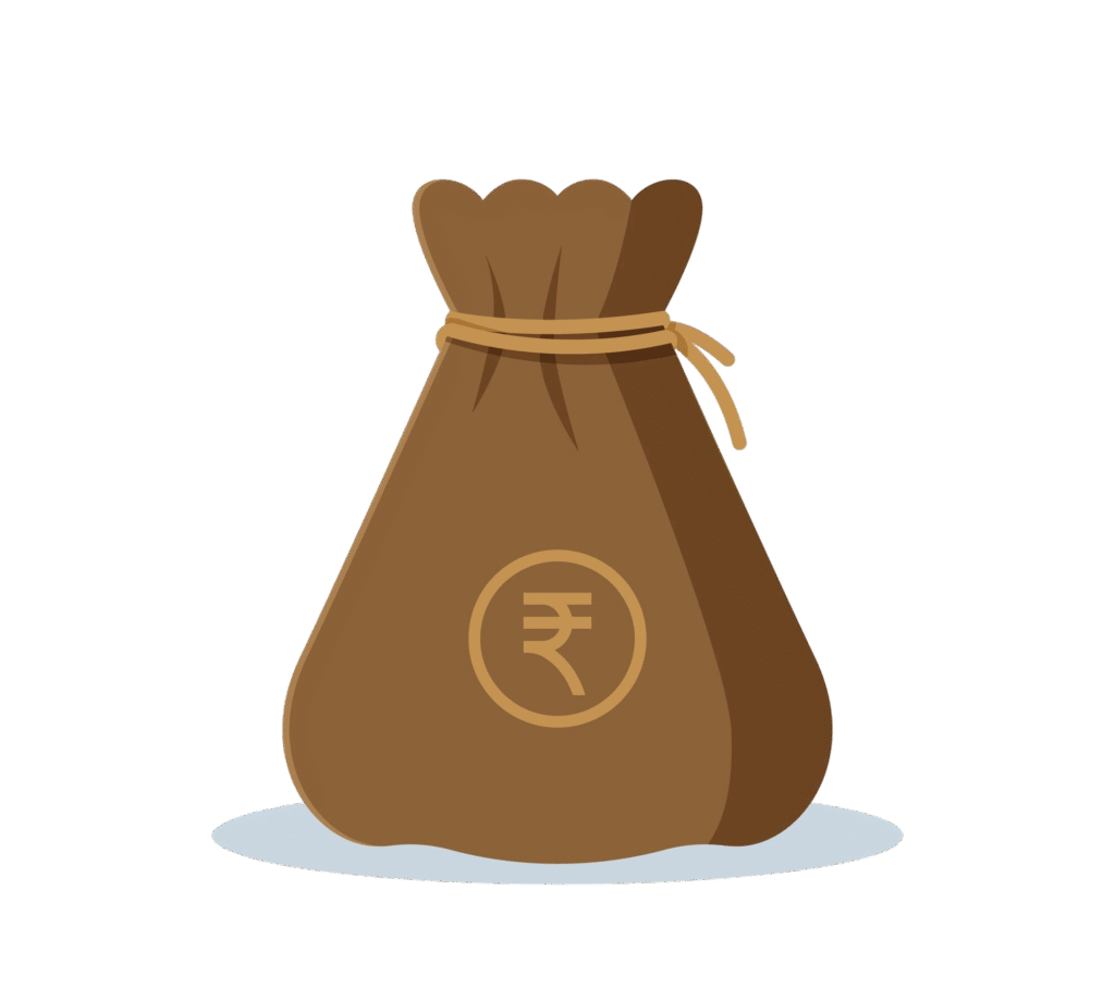 indian rupee money bag